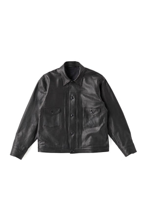 252OJ-JK22 - STUNNING LEATHER JEAN JACKET (ITALIAN CALF)