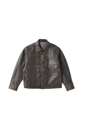 252OJ-JK18 - PATINA HORSE-HIDE JEAN JACKET