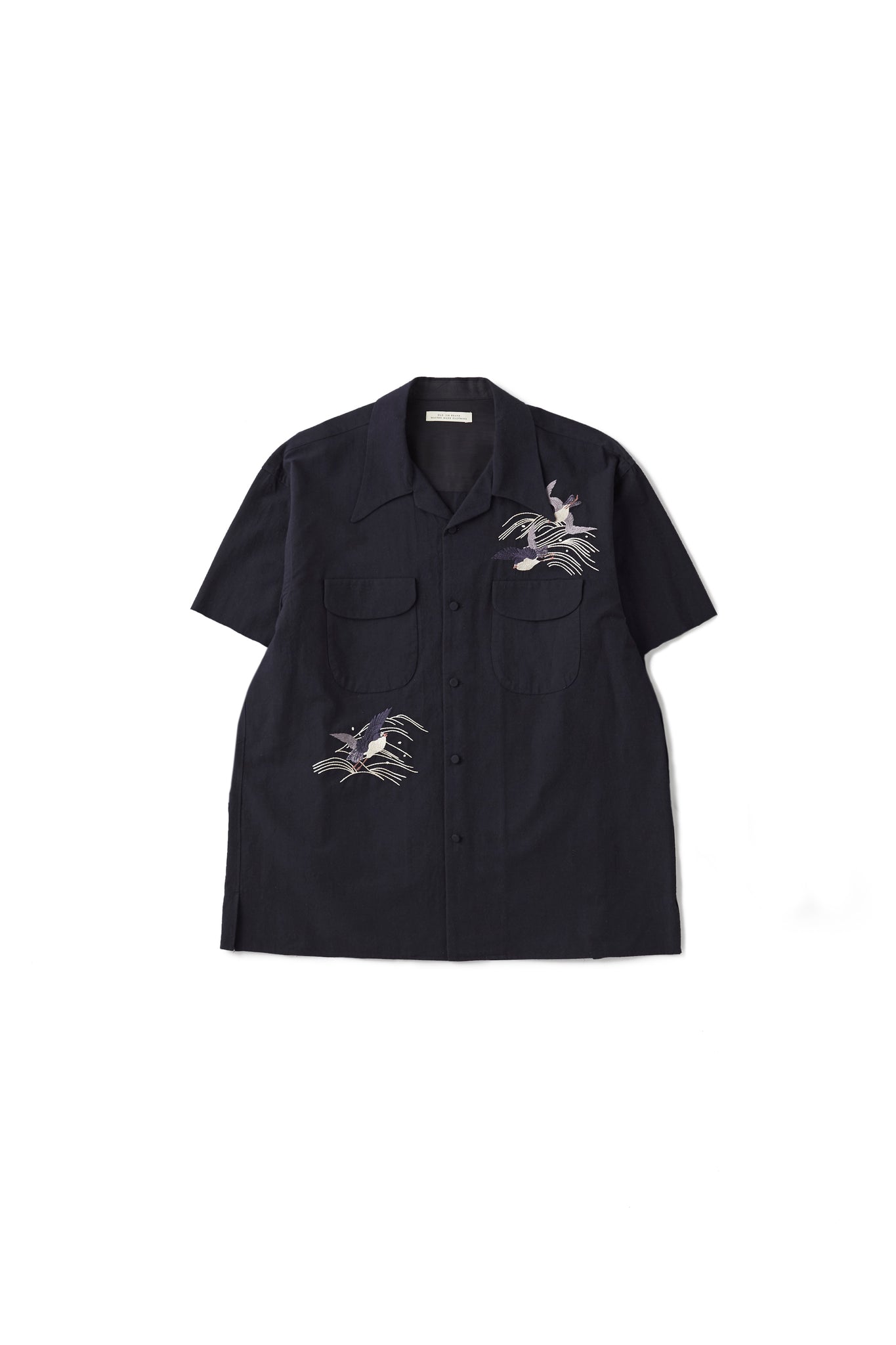 242OJ-SH06 - SWALLOW COLLAR NASSOU SHIRTS S/S (EMBROIDERY)