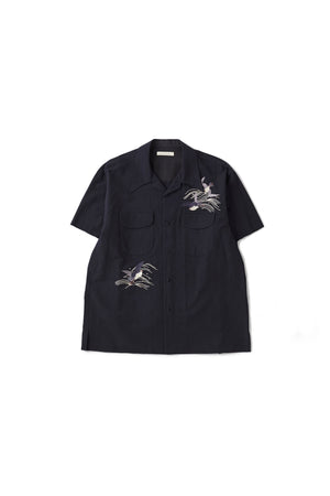 242OJ-SH06 - SWALLOW COLLAR NASSOU SHIRTS S/S (EMBROIDERY)