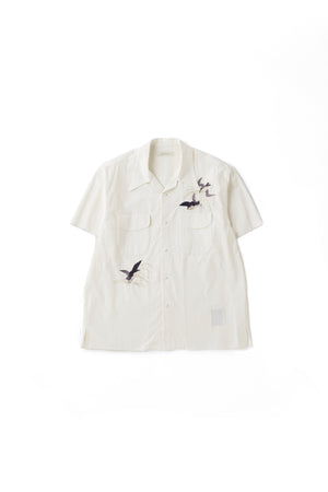 242OJ-SH06 - SWALLOW COLLAR NASSOU SHIRTS S/S (EMBROIDERY)