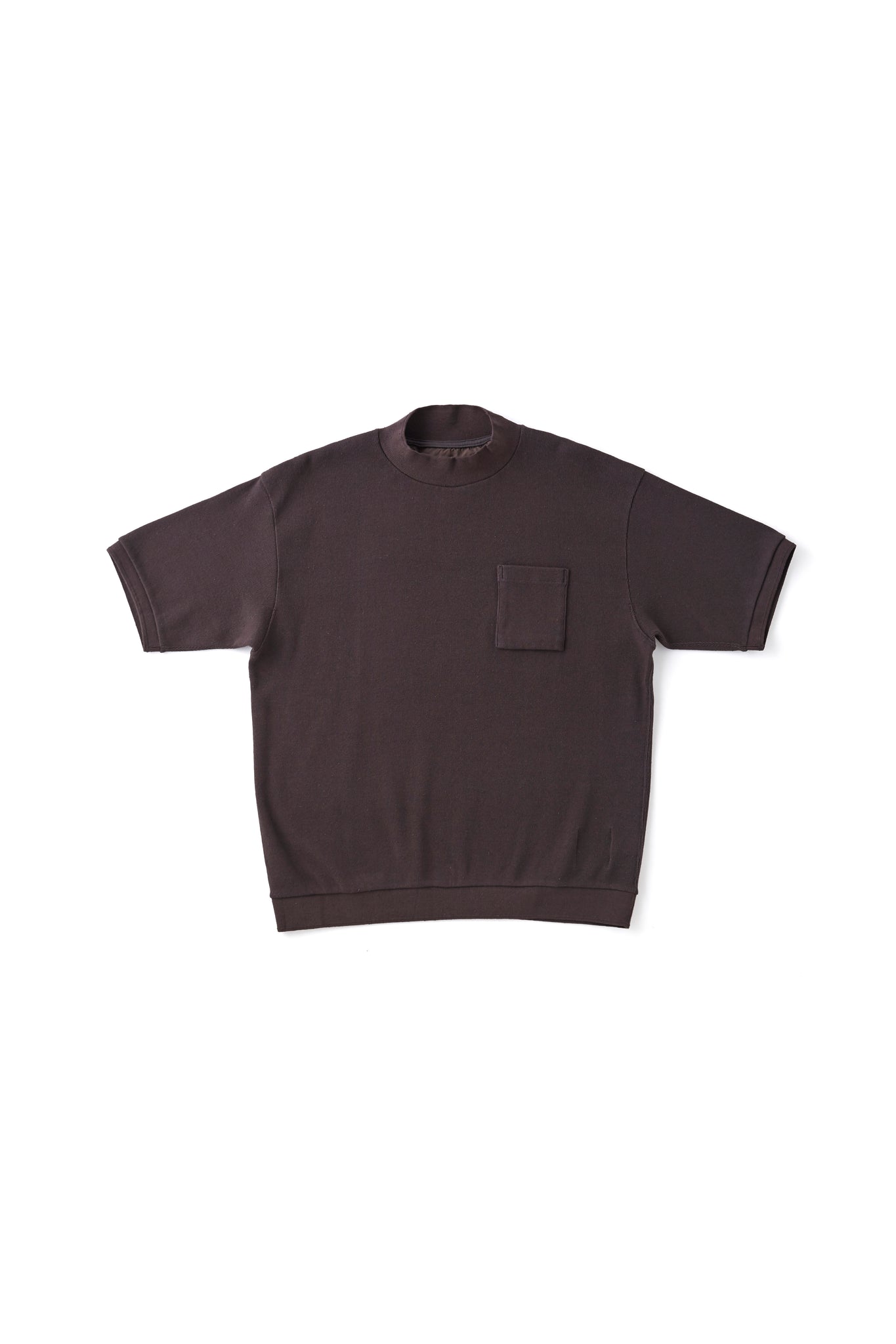 251OJ-CT09 - MOCK-NECK NEP RIBED TOPS