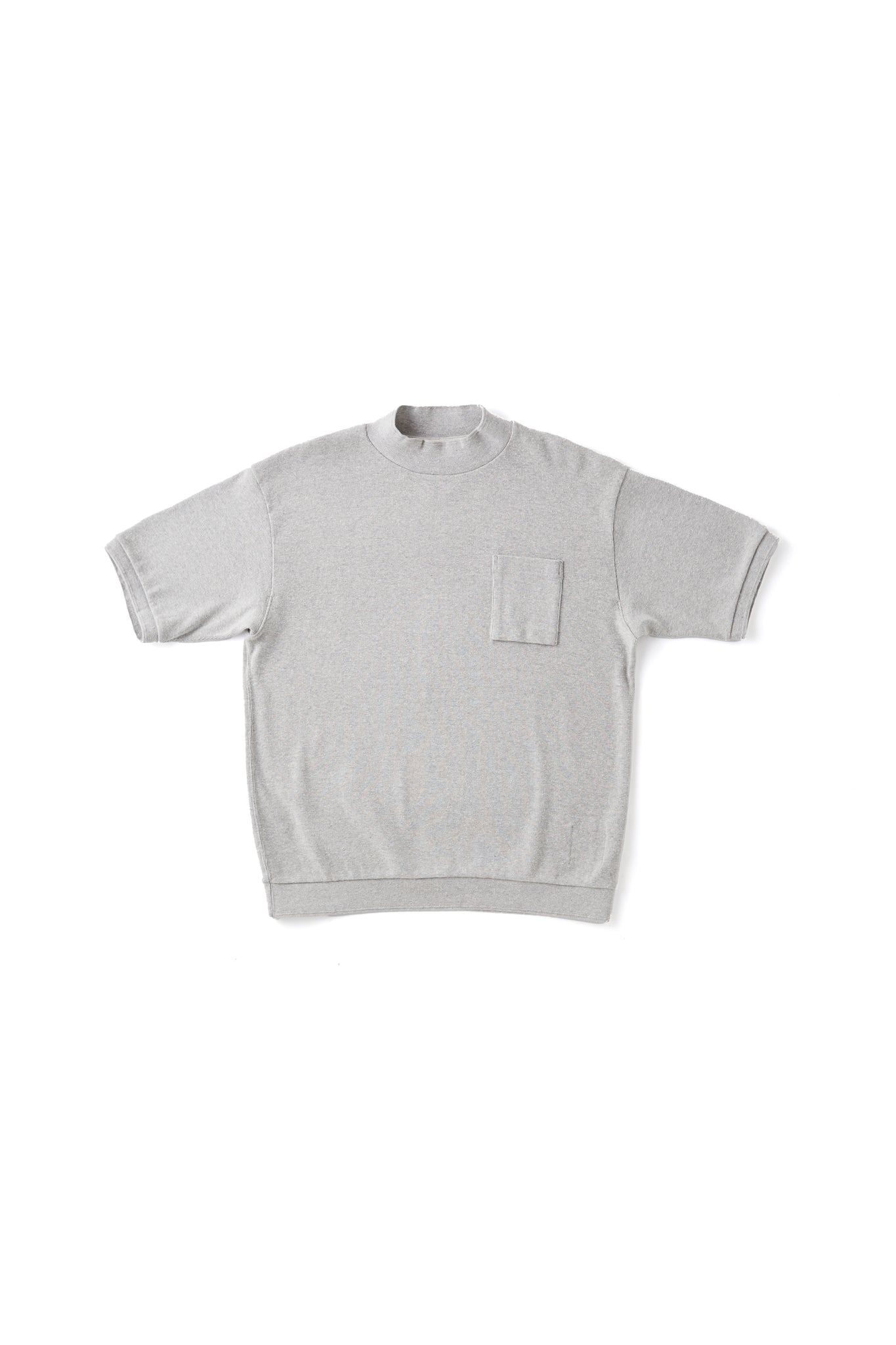 251OJ-CT09 - MOCK-NECK NEP RIBED TOPS