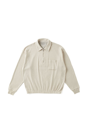 252OJ-CT04 - QUATER ZIP SILK NEP RIBED SHIRTS