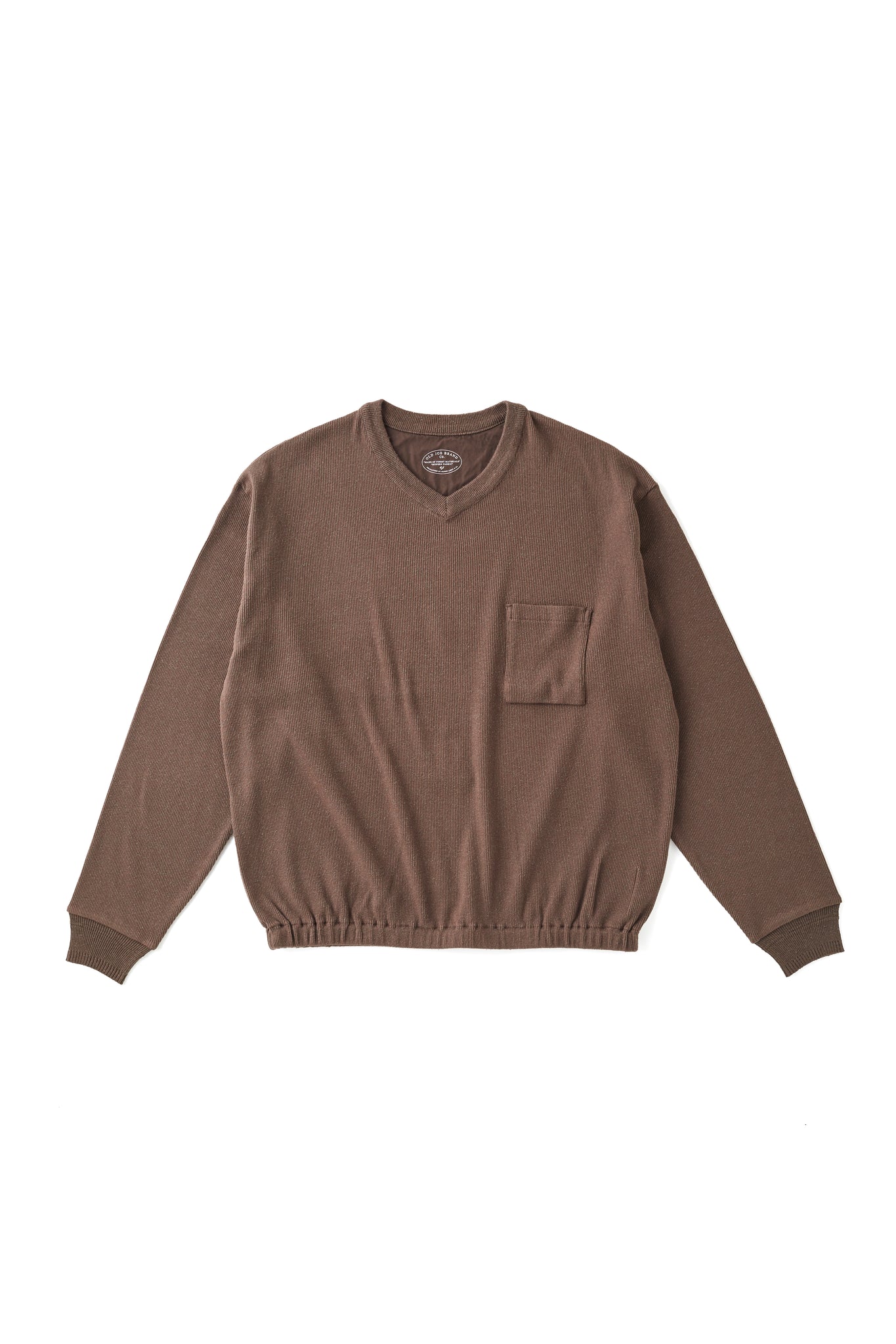 252OJ-CT05 - V-NECK SILK NEP RIBED TOPS
