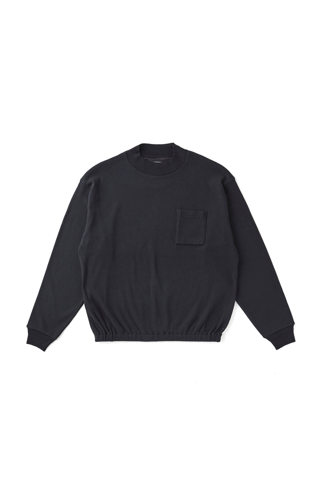252OJ-CT03 - MOCK-NECK SILK NEP RIBED TOPS