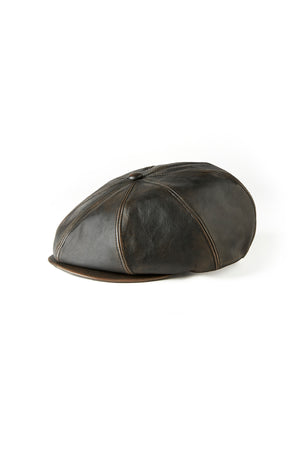 242OJ-HT06 - PATINA HORSE-HIDE PEAKED CAP(EAR GUARD)