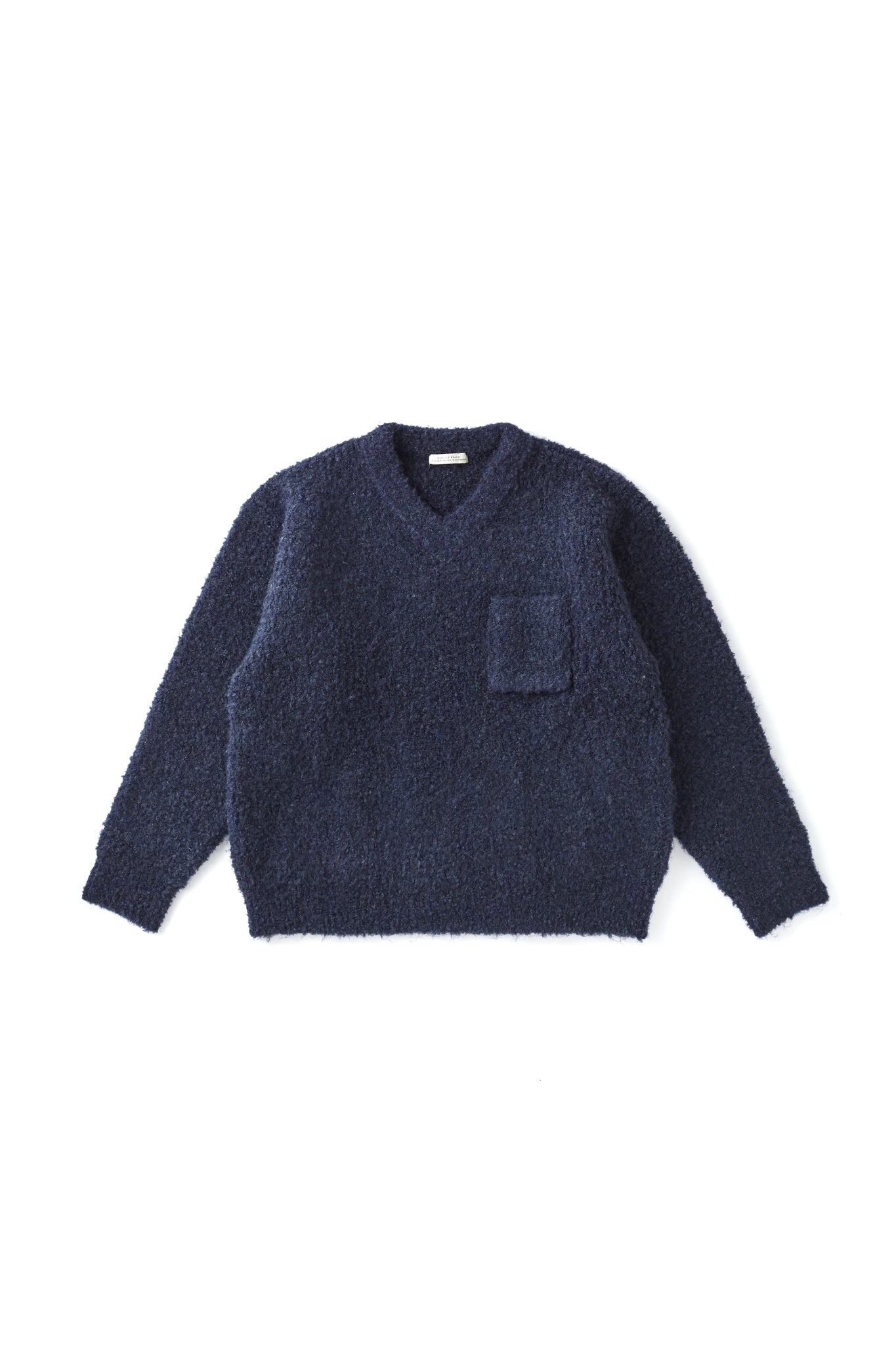 252OJ-KN04 - BOUCLE ALPAKA V-NECK SWEATER