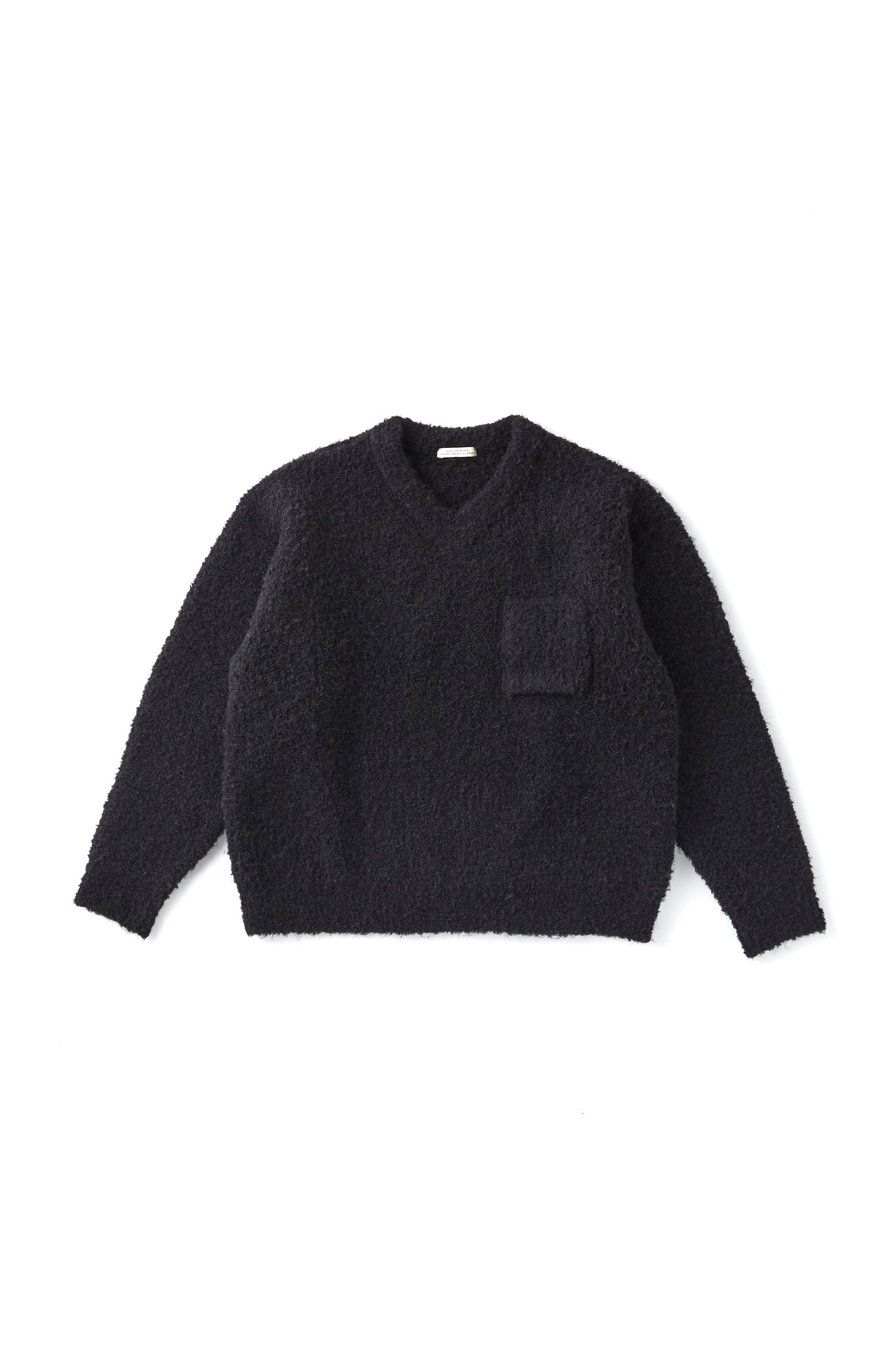 252OJ-KN04 - BOUCLE ALPAKA V-NECK SWEATER