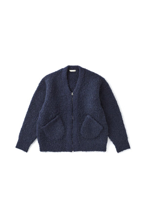 252OJ-KN05 - BOUCLE ALPAKA ZIP CARDIGAN
