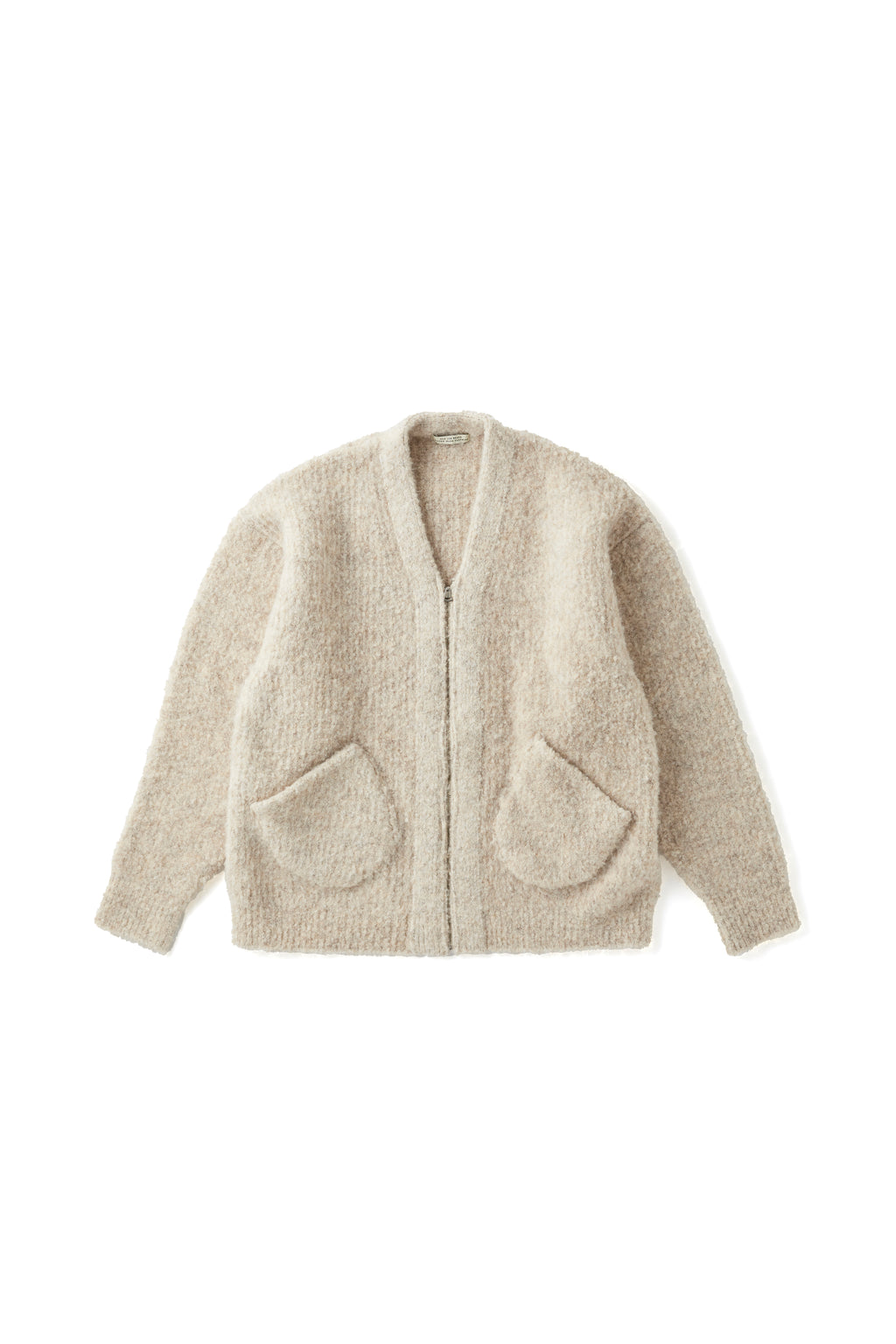 252OJ-KN05 - BOUCLE ALPAKA ZIP CARDIGAN
