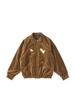 252OJ-JK12 - STUNNING VELVET SOUVENIR JACKET(Niwatori to Hiyoko)