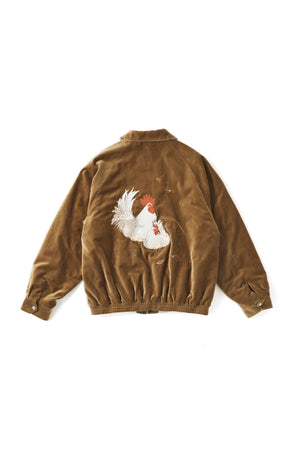 252OJ-JK12 - STUNNING VELVET SOUVENIR JACKET(Niwatori to Hiyoko)