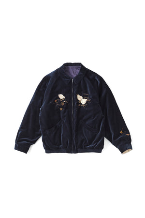 252OJ-JK12 - STUNNING VELVET SOUVENIR JACKET(Niwatori to Hiyoko)
