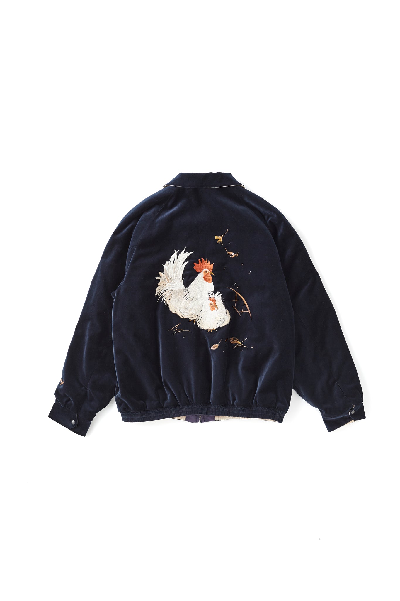 252OJ-JK12 - STUNNING VELVET SOUVENIR JACKET(Niwatori to Hiyoko)