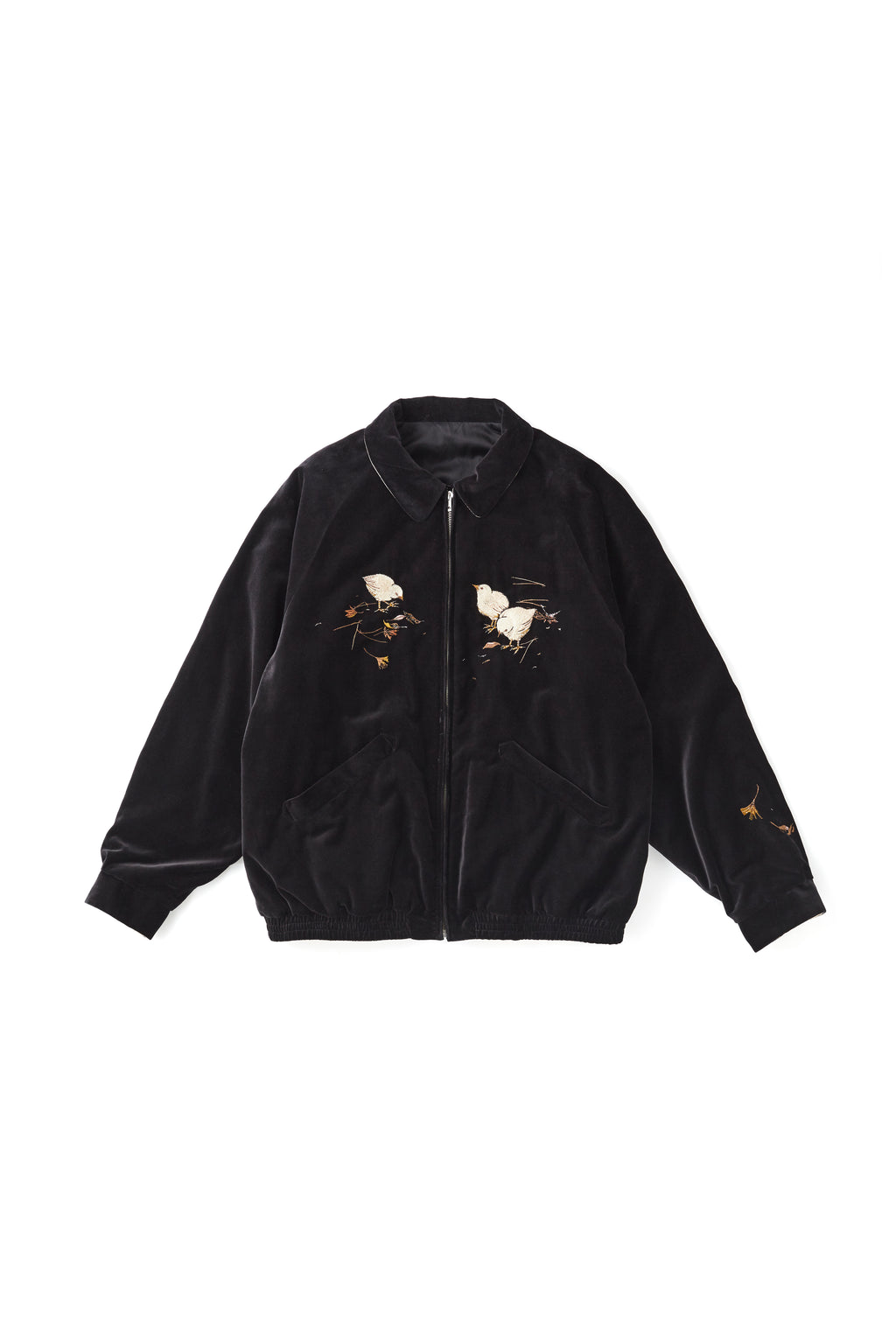 252OJ-JK12 - STUNNING VELVET SOUVENIR JACKET(Niwatori to Hiyoko)