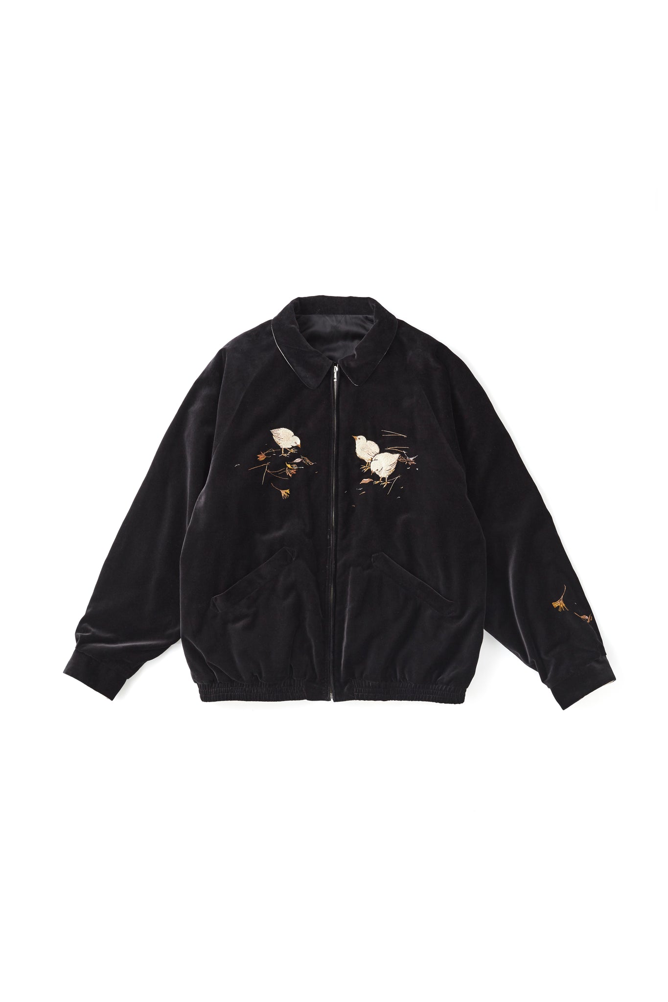252OJ-JK12 - STUNNING VELVET SOUVENIR JACKET(Niwatori to Hiyoko)