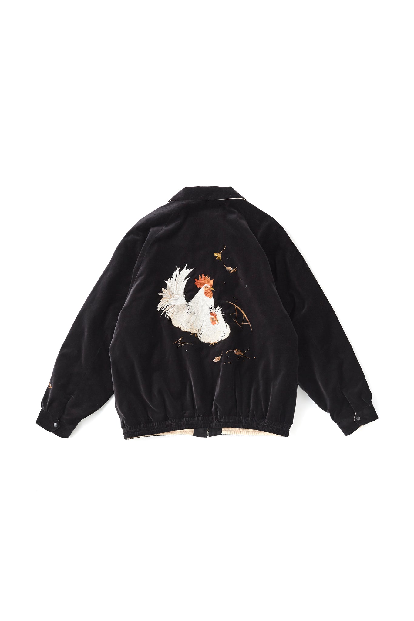 252OJ-JK12 - STUNNING VELVET SOUVENIR JACKET(Niwatori to Hiyoko)