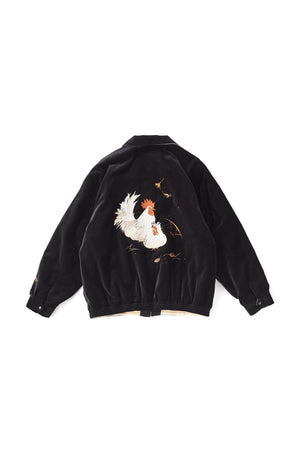 252OJ-JK12 - STUNNING VELVET SOUVENIR JACKET(Niwatori to Hiyoko)