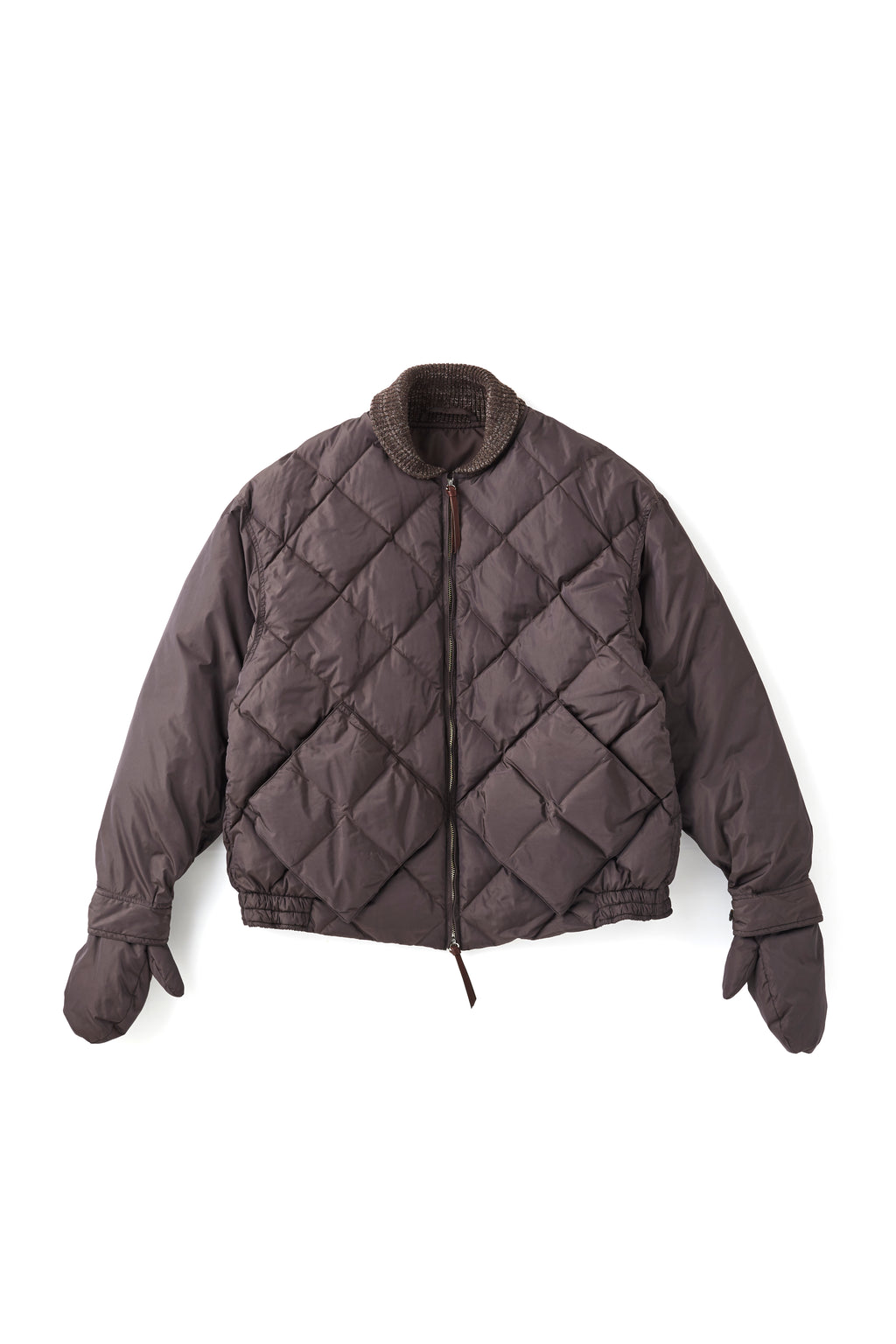 252OJ-JK13 - HIGH-COUNT SILK MITTEN PUFF JACKET
